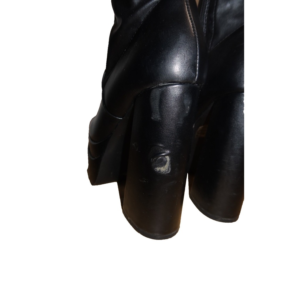 Akira Black Knee High Platform Boots Womens Chunky Block Heel Y2K 2000s Goth - Picture 5 of 5
